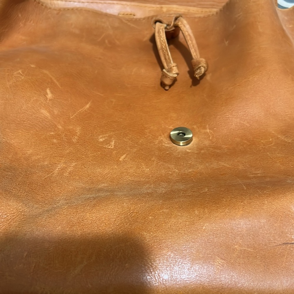 Able Cognac Leather Backpack - Picture 10 of 11